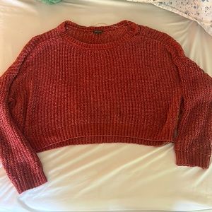Coral Wild Fable cropped sweater
